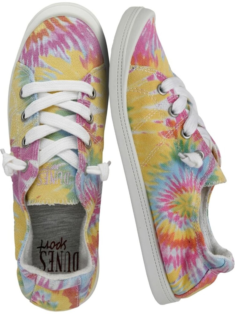 Women's Tie Dye Closed Toe Reesa Canvas Solid Sport Casual Lace-Up Sneaker Shoes
